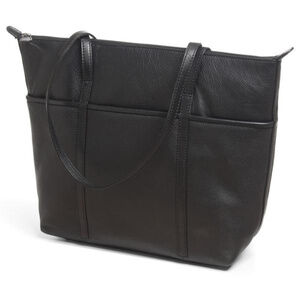 Black Carolina Leather Tote Handbag